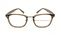 Illustration showing lens width on frame