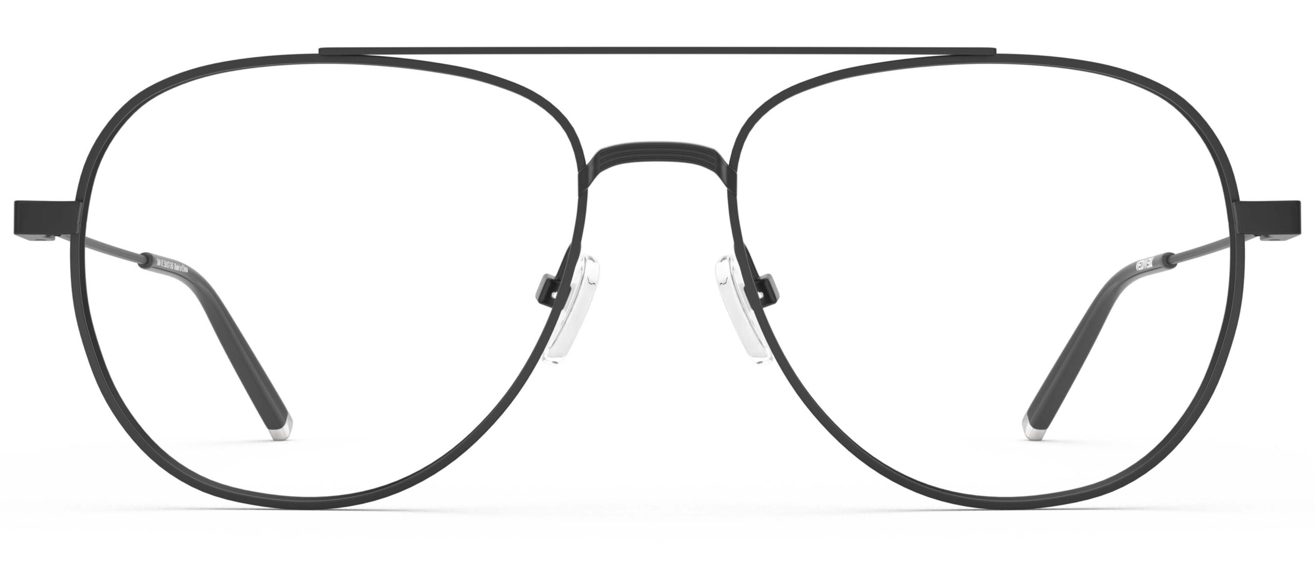Front view of Dali black aviator eyeglasses from Vediview