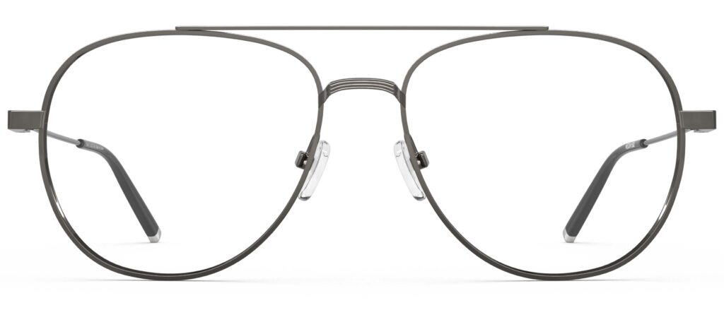 Front view of Dali gunmetal aviator eyeglasses from Vediview