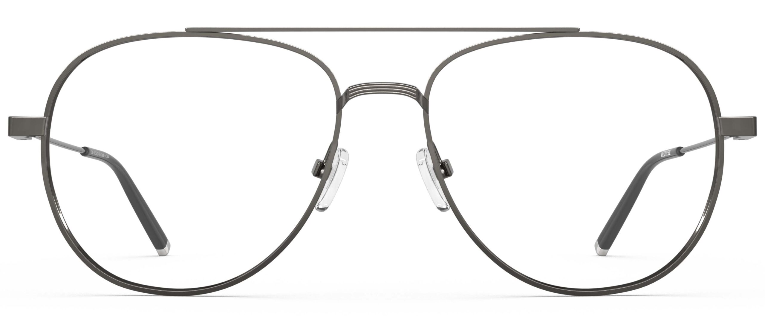 Front view of Dali gunmetal aviator eyeglasses from Vediview