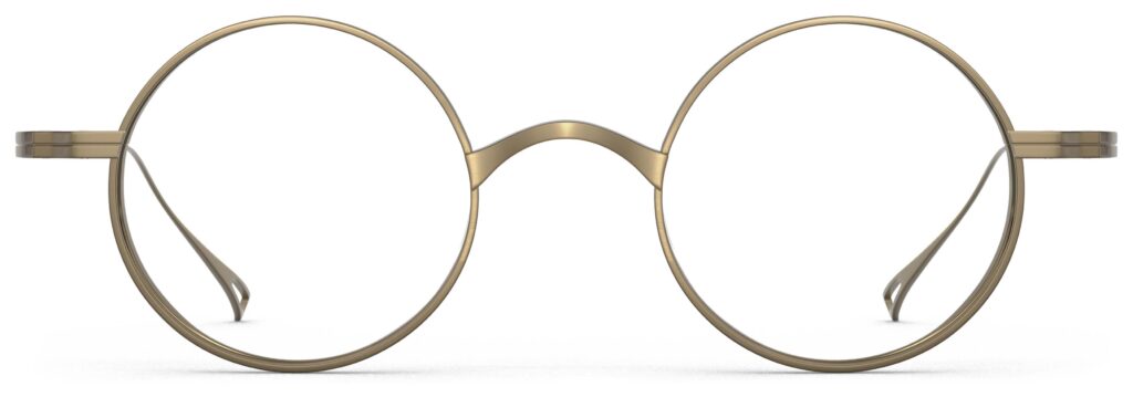 Front view of Chaplin bronze round eyeglasses from Vediview