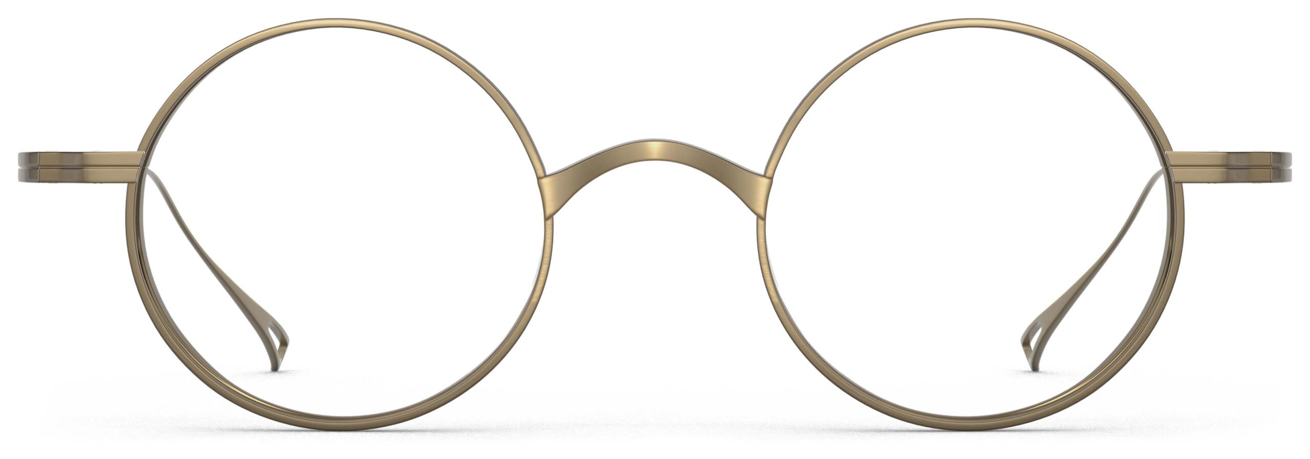 Front view of Chaplin bronze round eyeglasses from Vediview