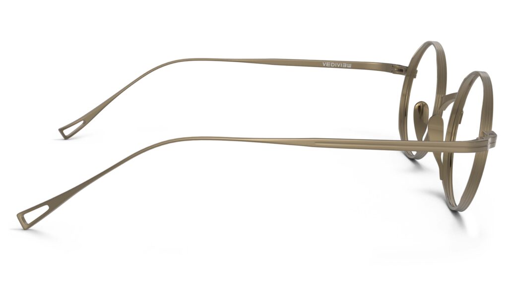 Side view of Chaplin bronze round eyeglasses from Vediview