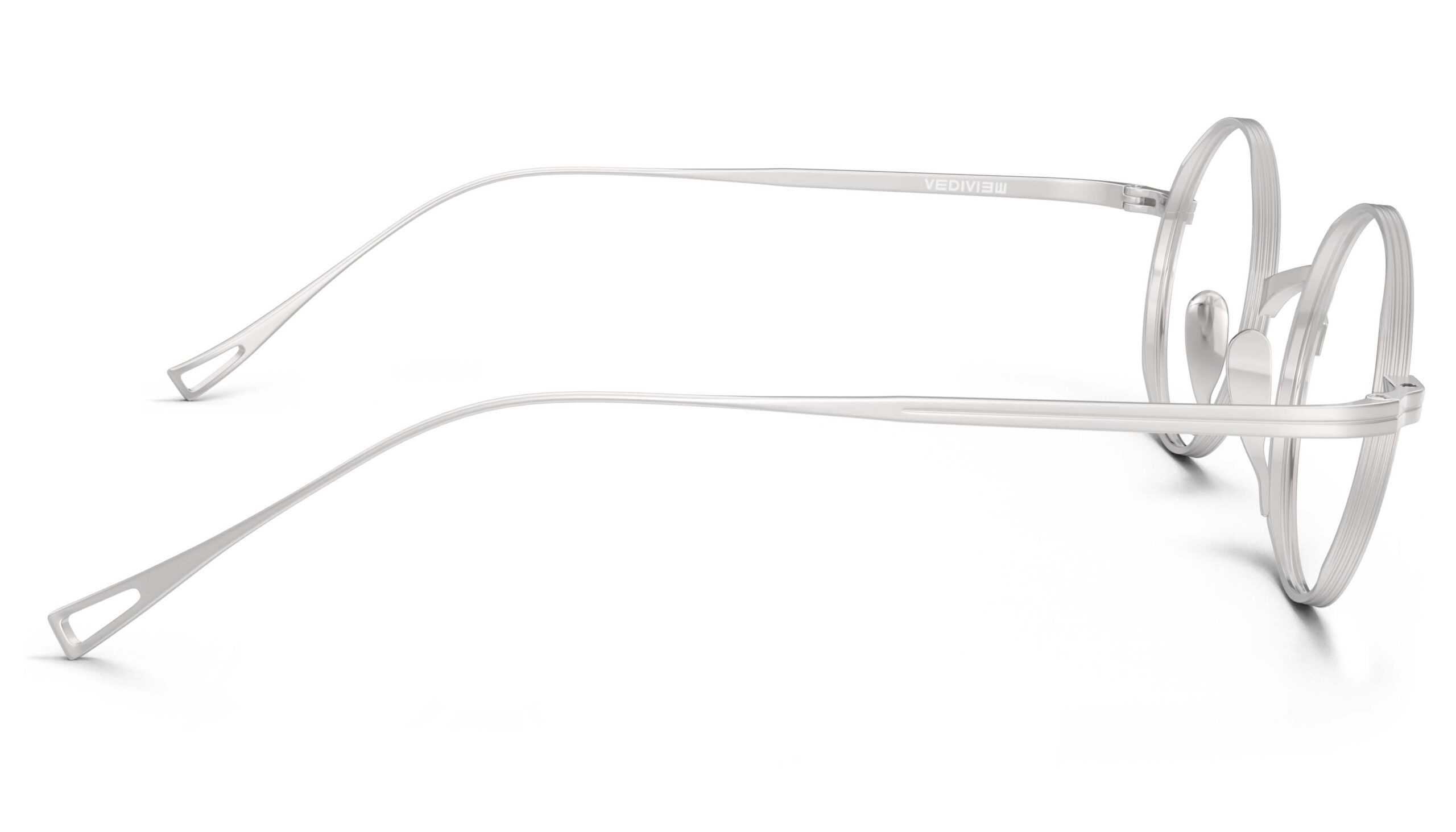 Side view of Chaplin silver round eyeglasses from Vediview
