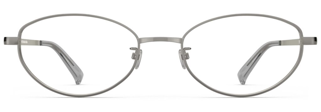 Front view of Proulx gun oval eyeglasses from Vediview