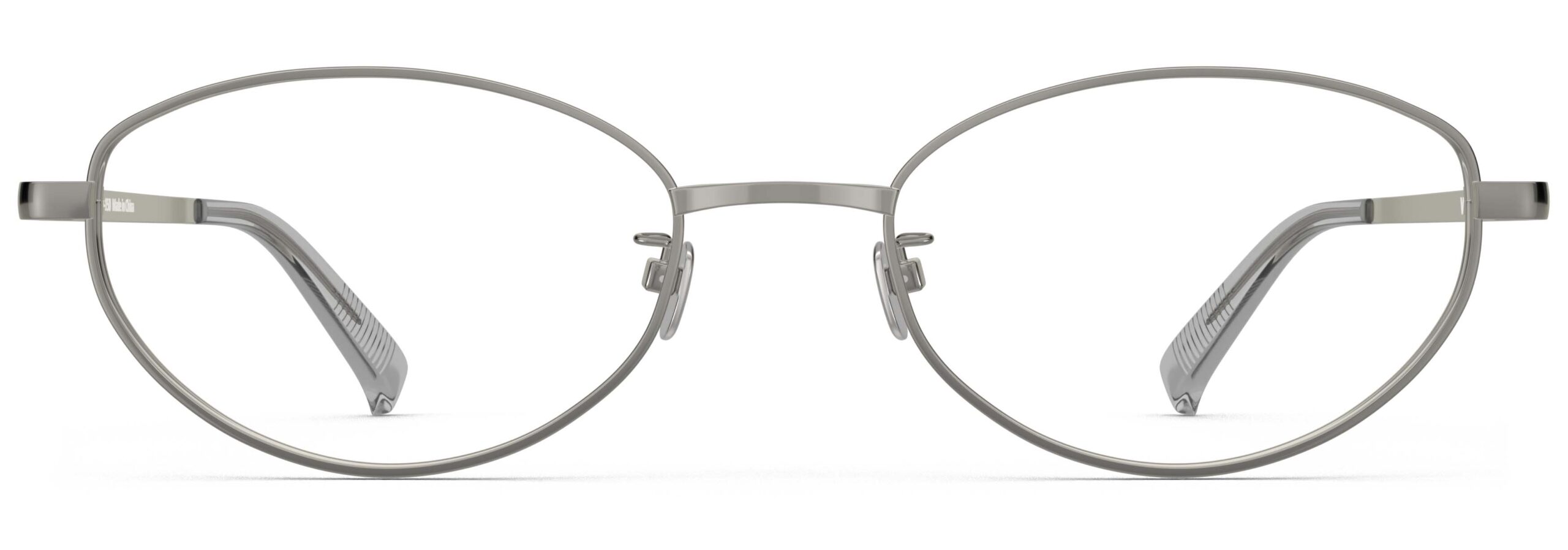 Front view of Proulx gun oval eyeglasses from Vediview