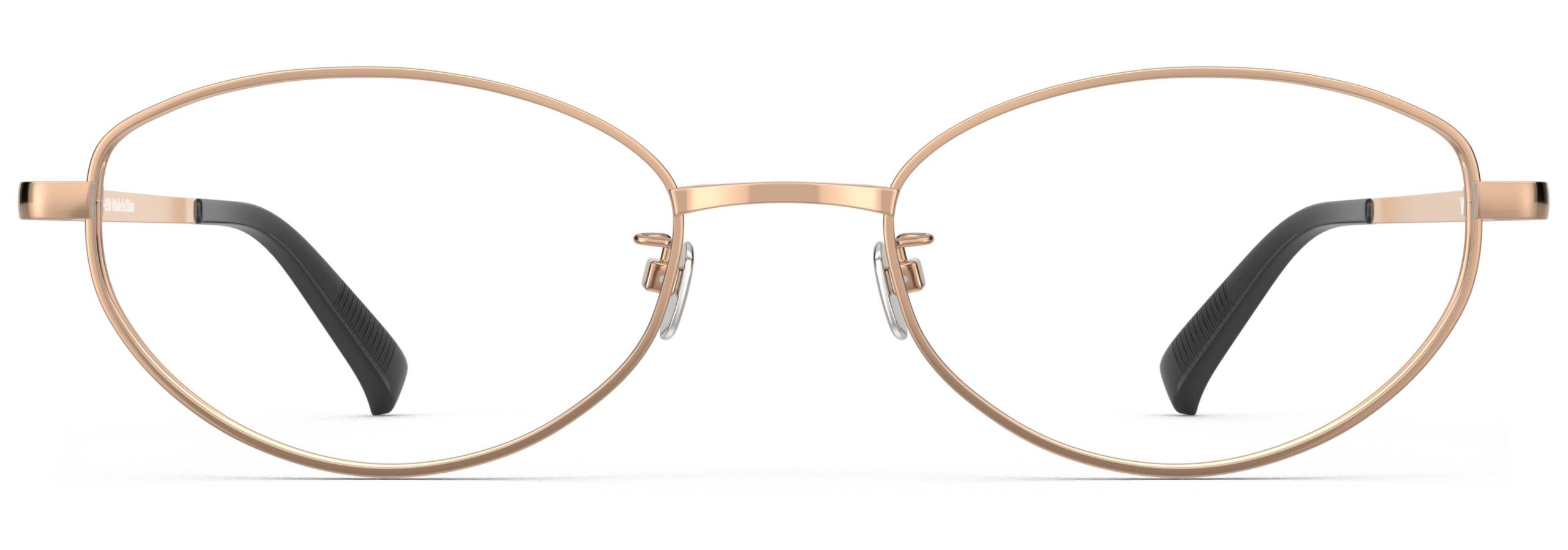 Front view of Proulx rose gold oval eyeglasses from Vediview