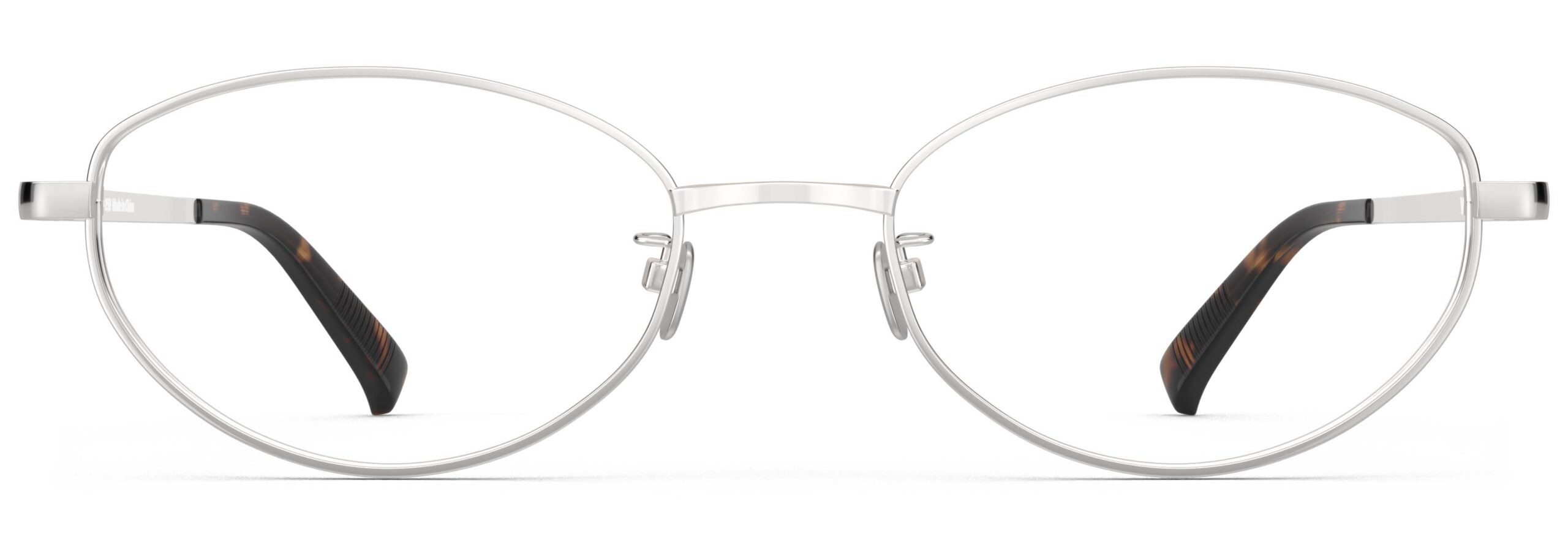 Front view of Proulx silver oval eyeglasses from Vediview