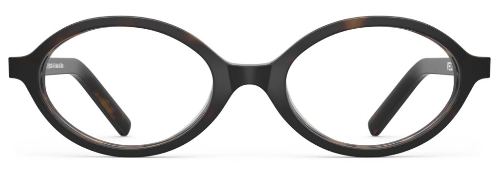 Front view of Vaughan tortoise oval eyeglasses from Vediview